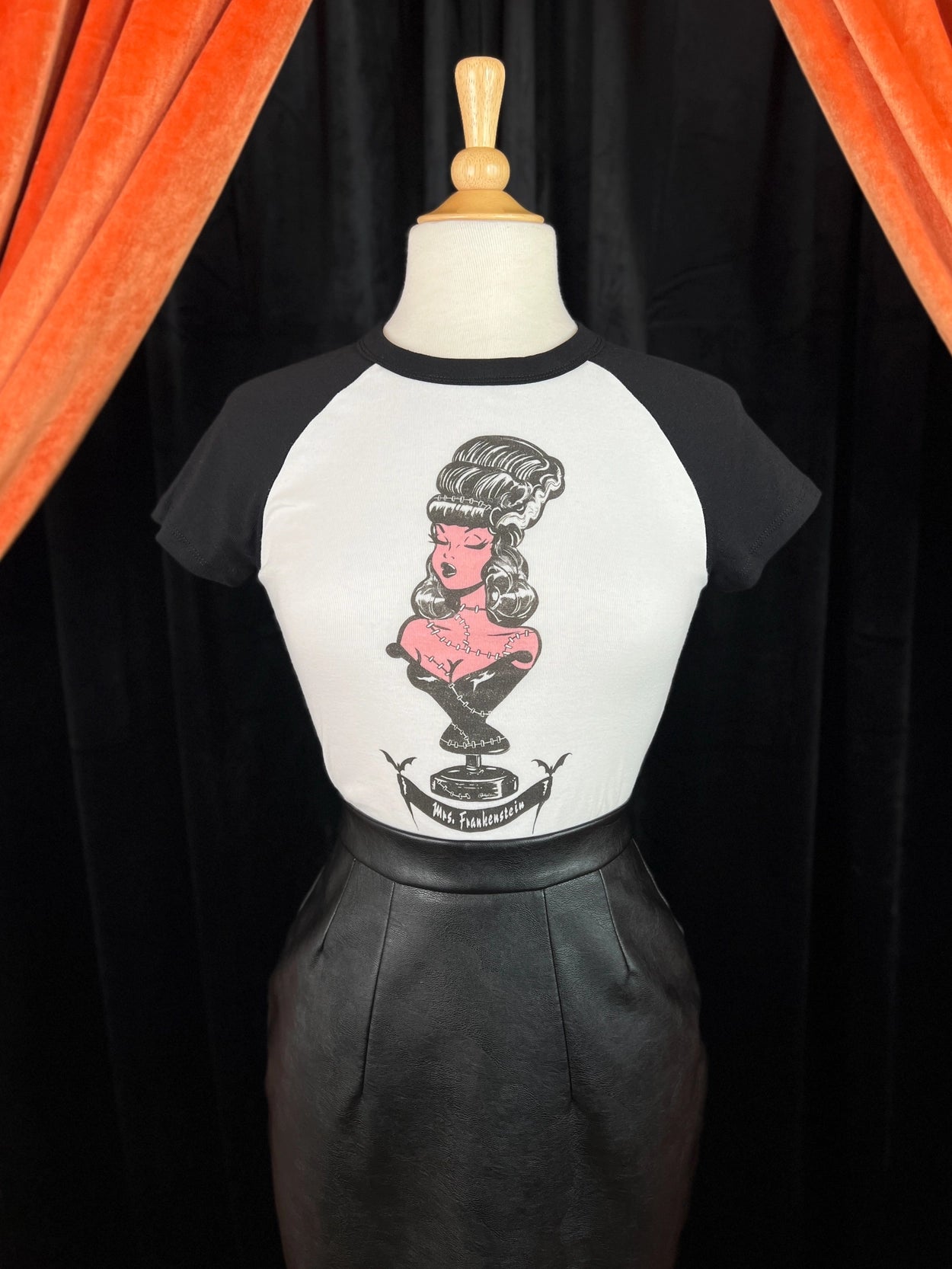 Mrs. Frankenstein Raglan Baby Tee