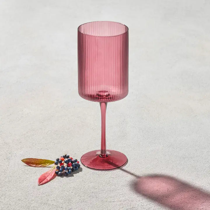Ribbed Wine Glass - 17 oz.