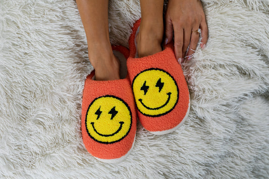 Bolt Eyes Happy Face Slippers