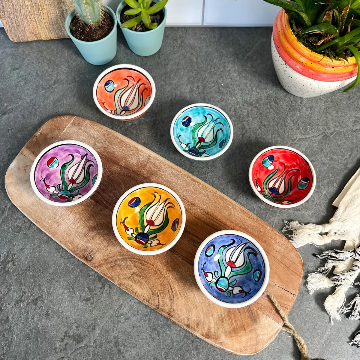 Small Bowls, Tulip Design Handmade Bowls, Cute Trinket Dish