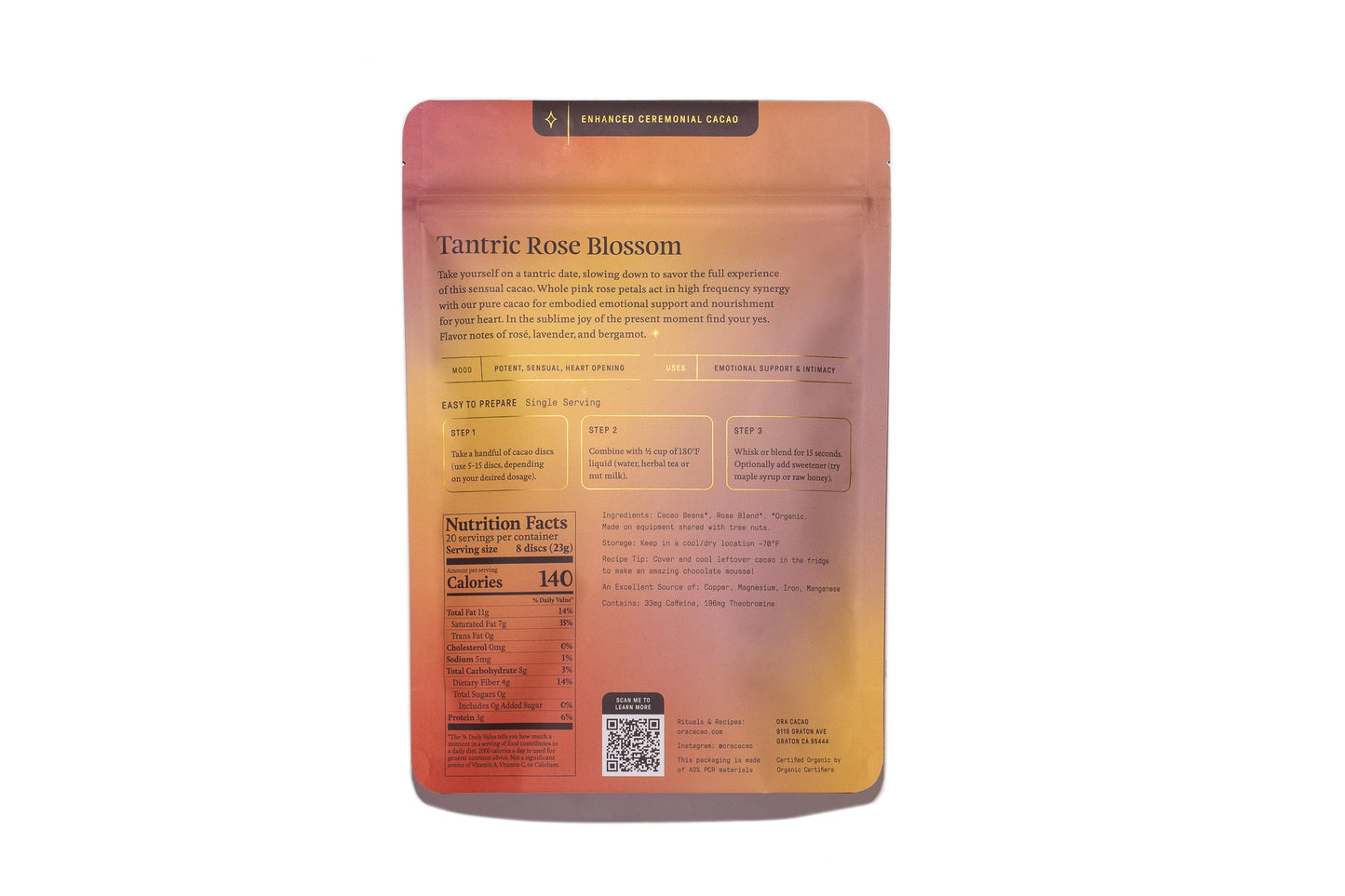 Tantric Rose Blossom Enhanced Cacao