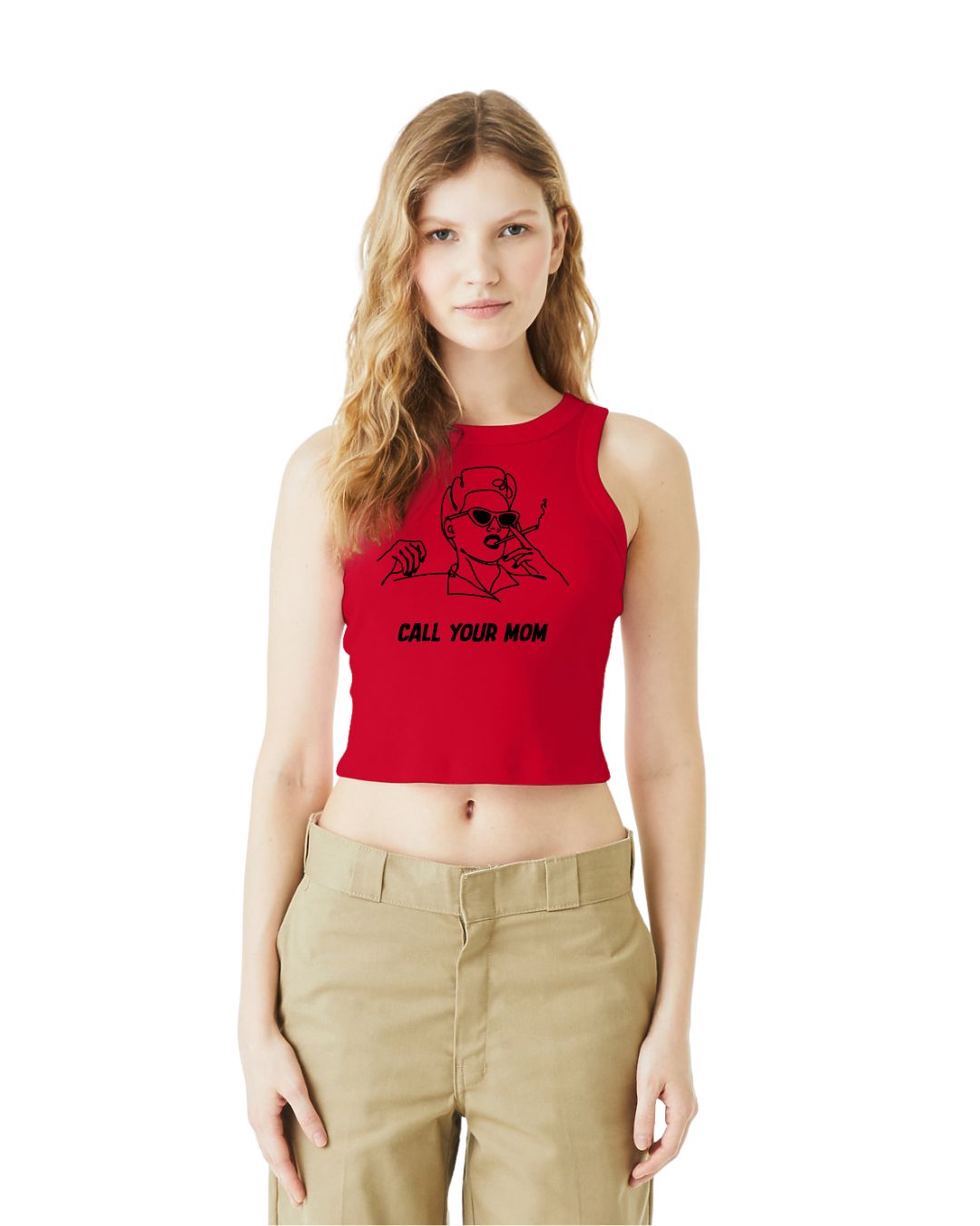 Call Your Mom Lady Racer Tank