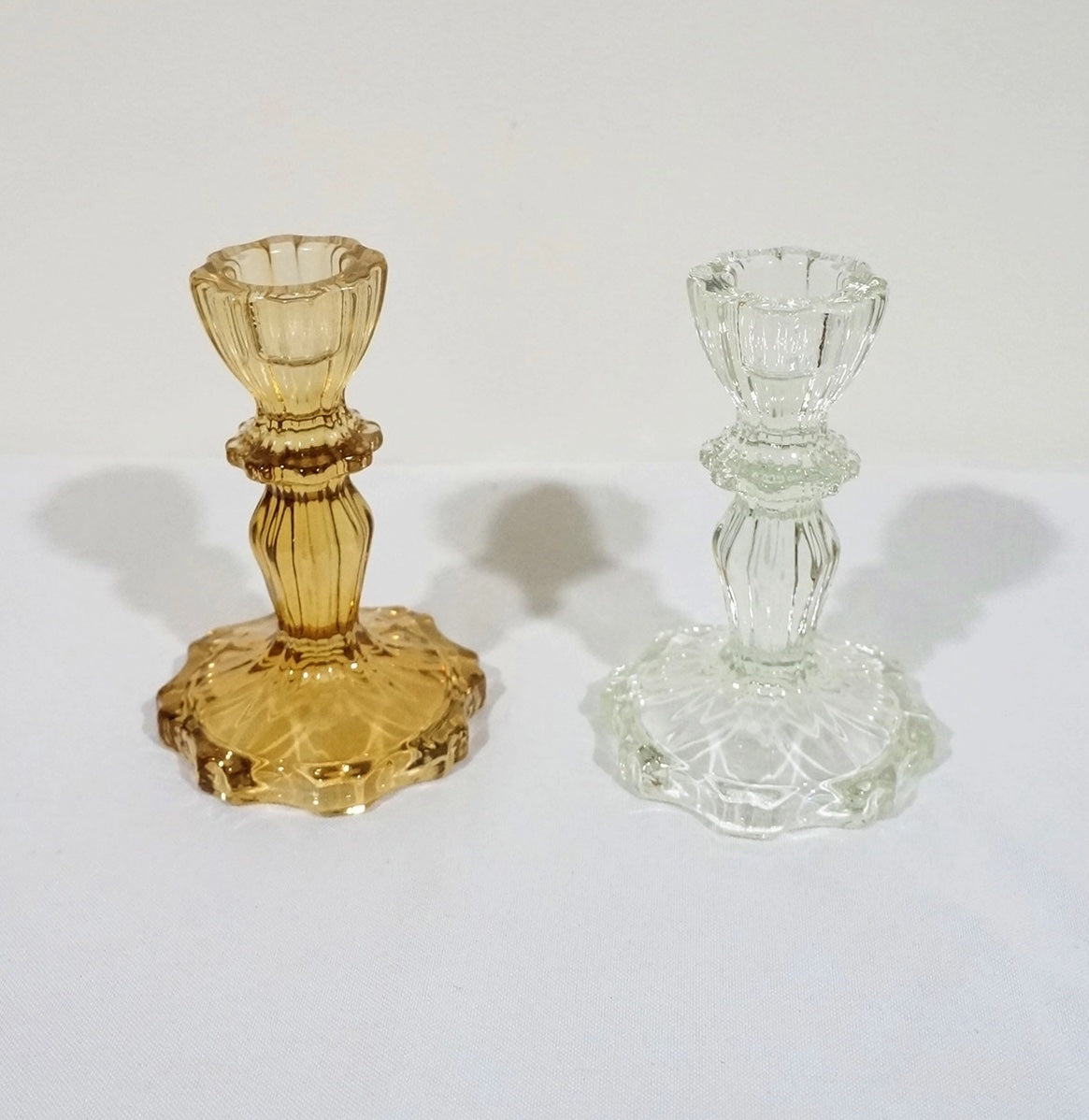 Amber Taper Candle Holder