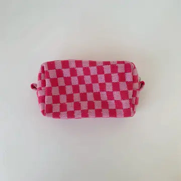 Small Checkered Makeup Bag
