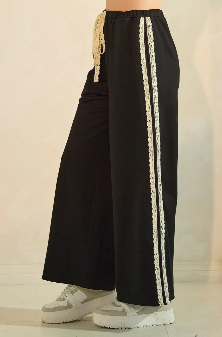 Lace Striped Sweatpants