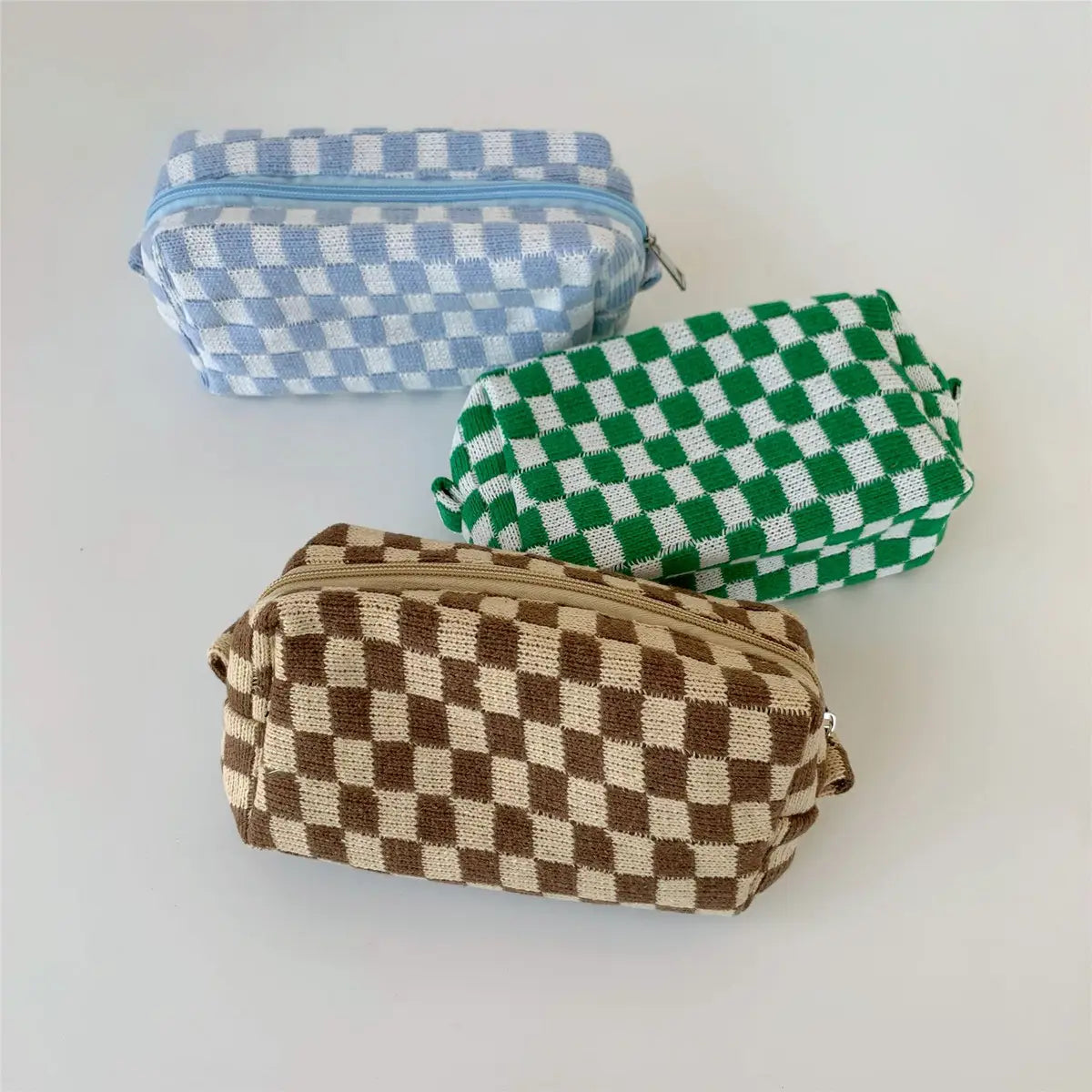 Small Checkered Makeup Bag