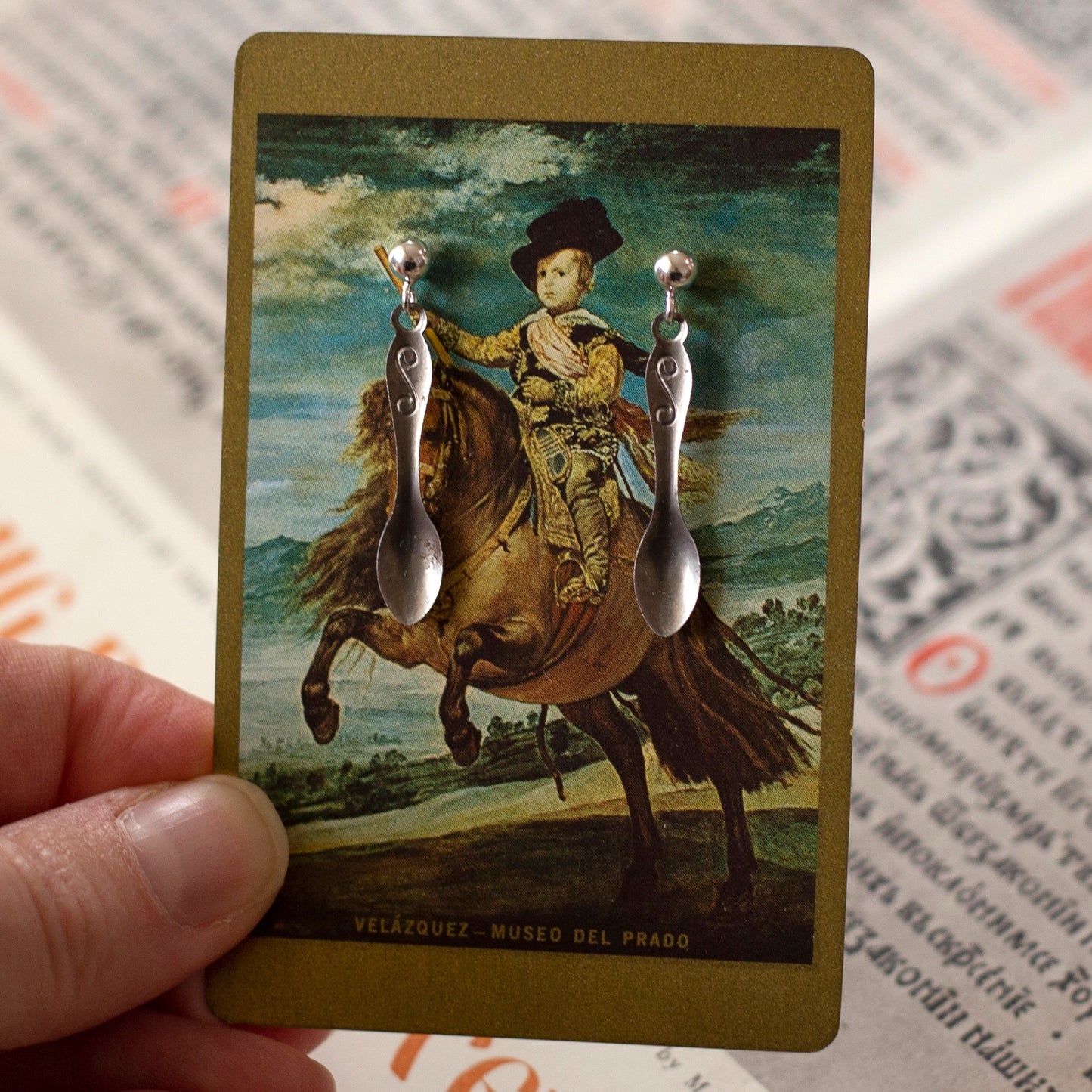 Vintage Silver Spoon Charm Earrings