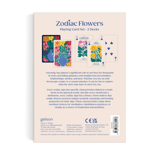 Zodiac Flowers Playing Cards
