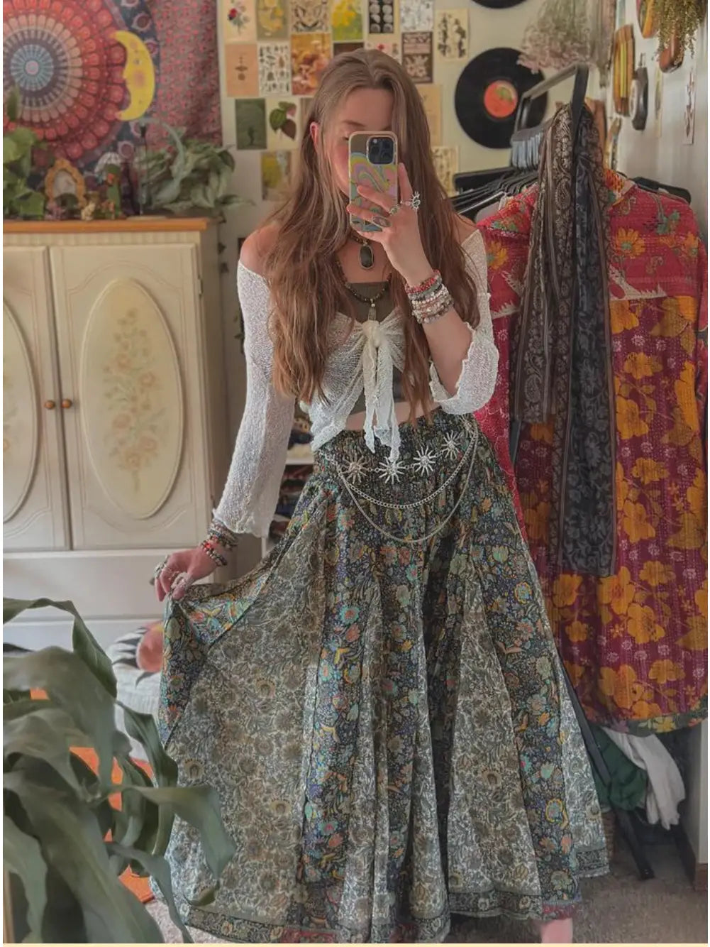 Patchwork Silk Pants- Black/Grey