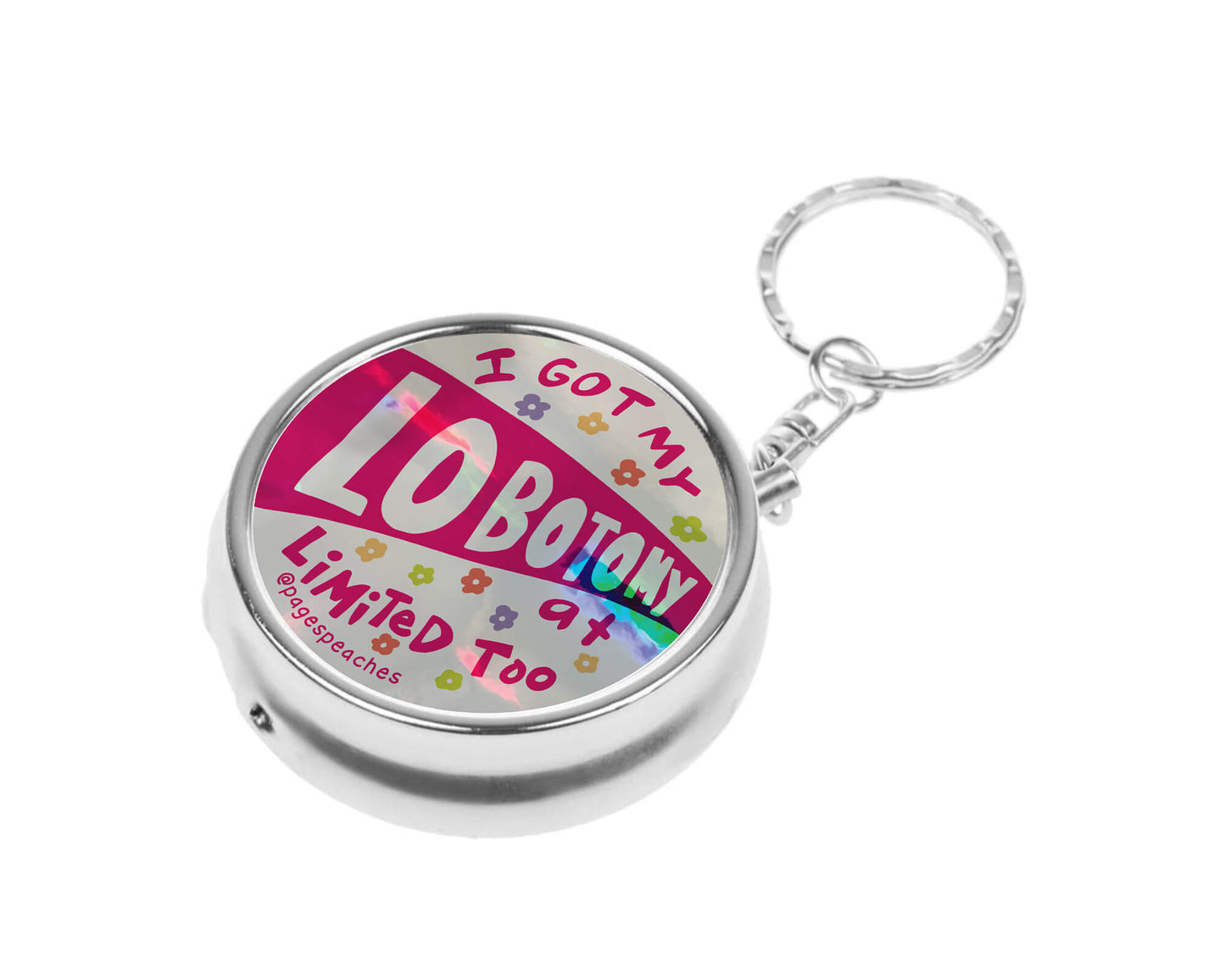 Lobotomy Pill Case Keychain