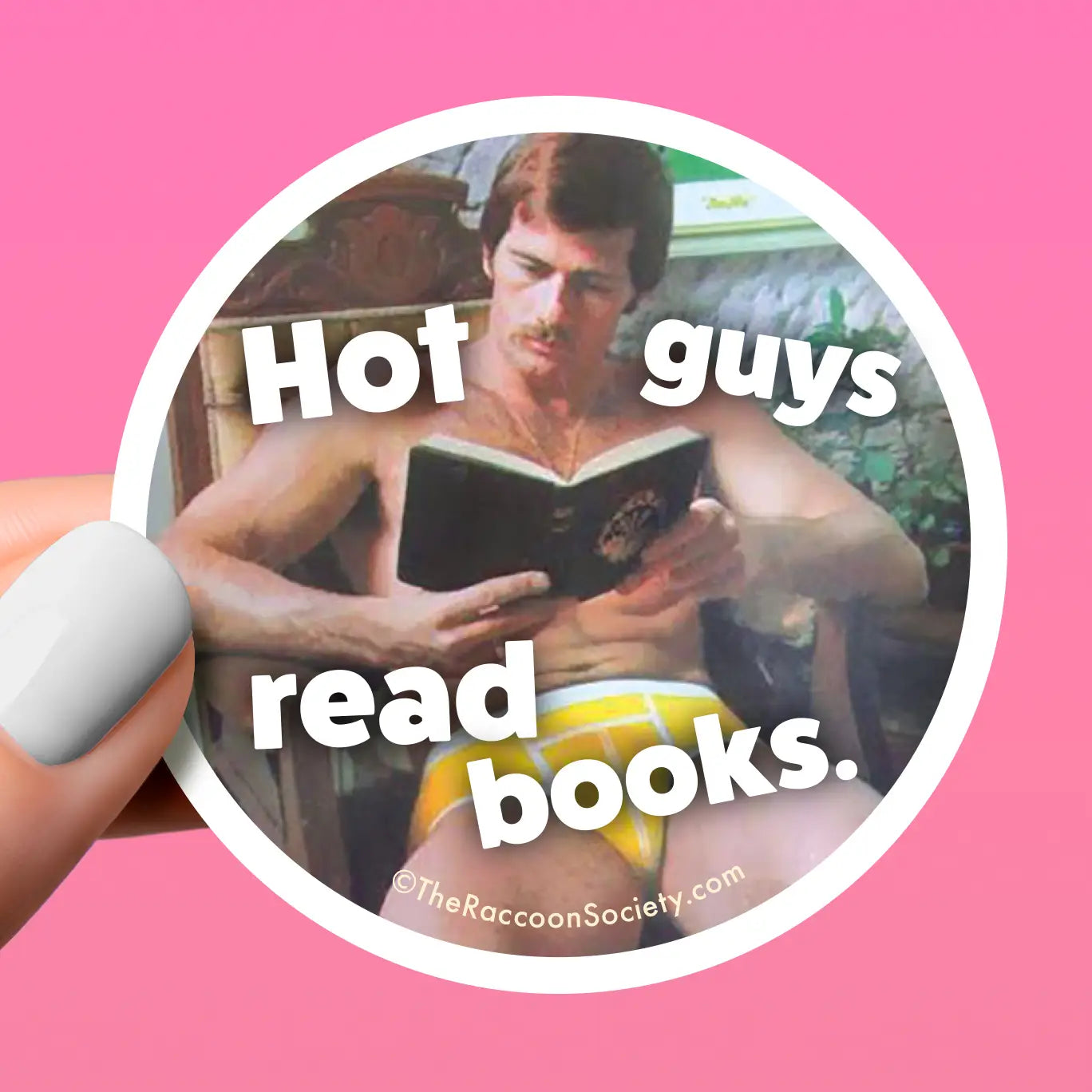 Hot Guys Read Books Sticker