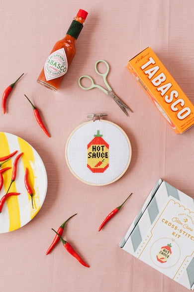 Hot Sauce Cross Stitch Kit