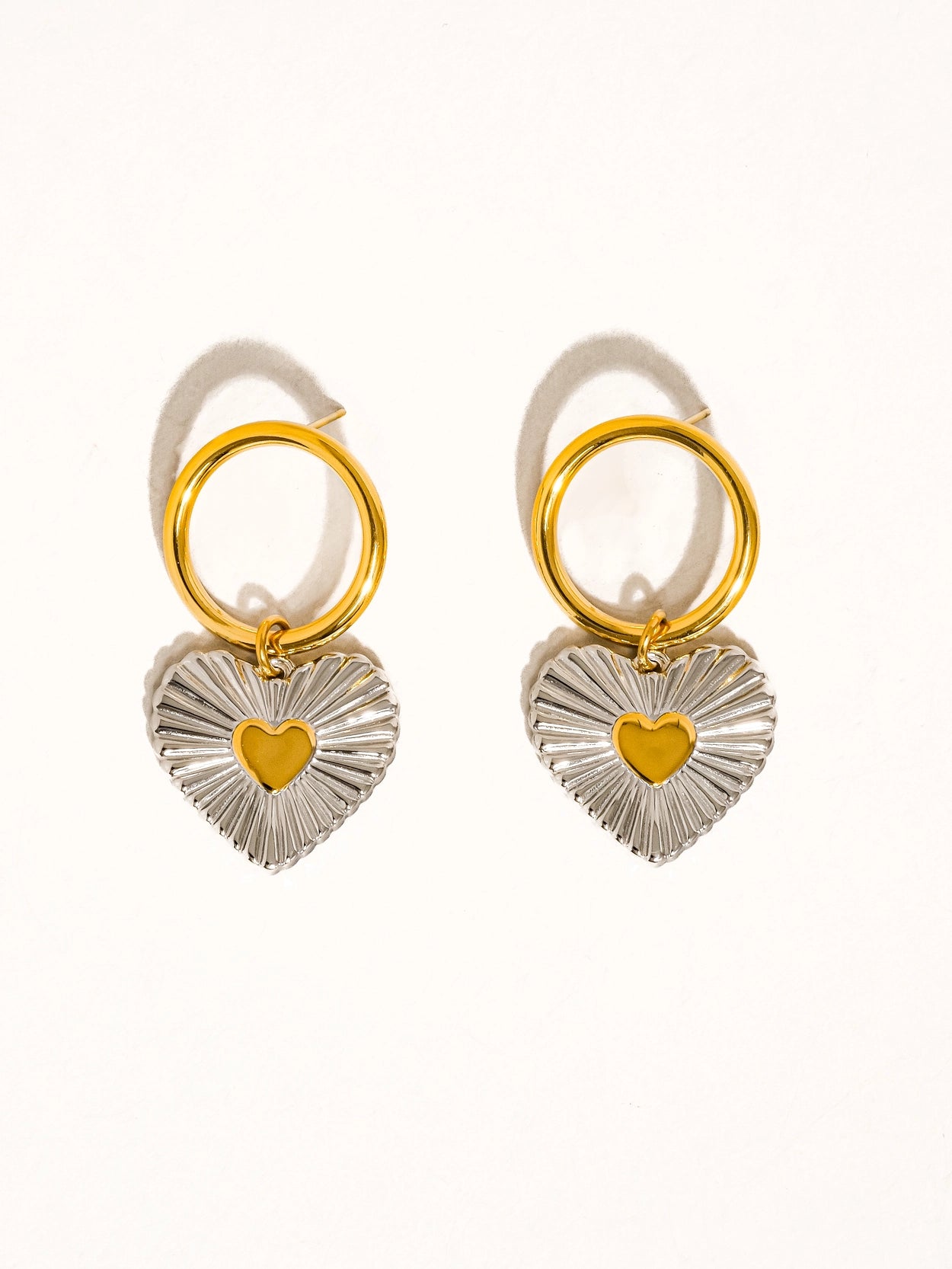 Annette Two Tone Heart Earring