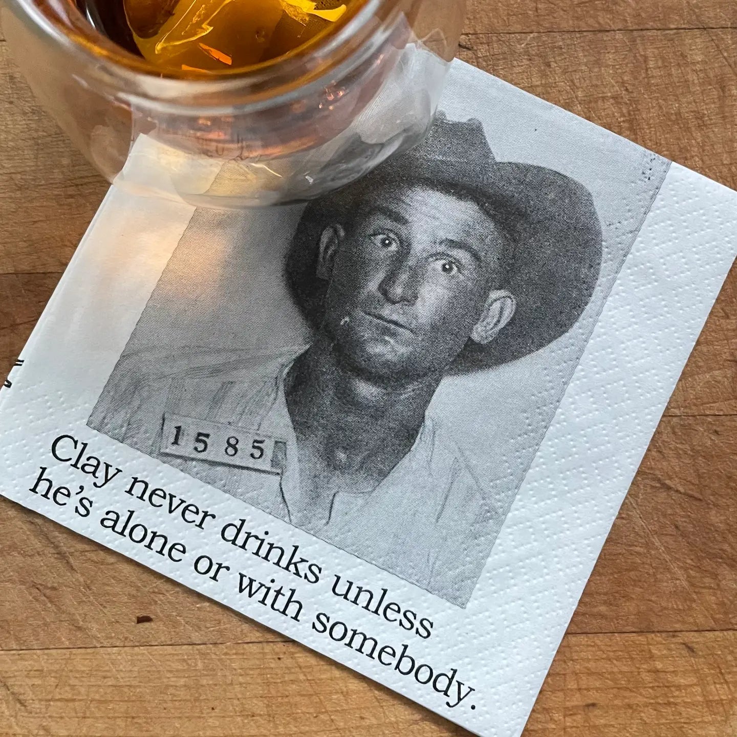 Clay Never Drinks Alone Cocktail Napkins
