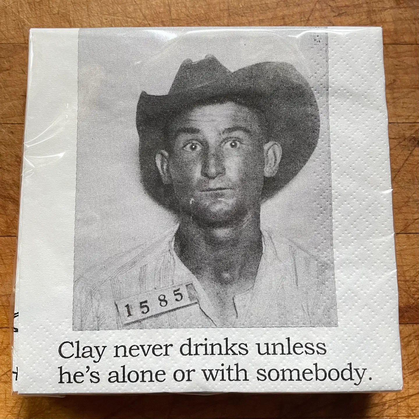 Clay Never Drinks Alone Cocktail Napkins