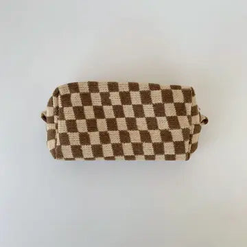 Small Checkered Makeup Bag