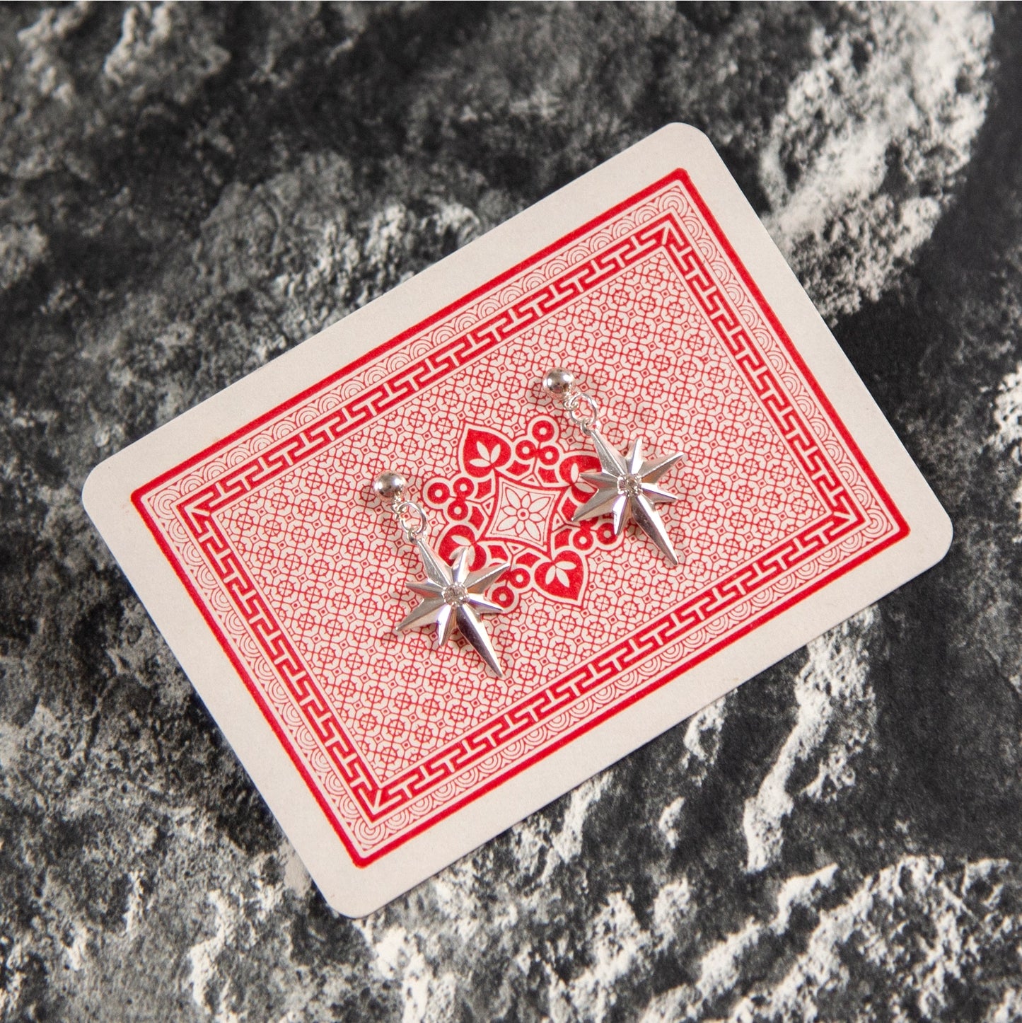 Vintage Silver Starburst Earrings