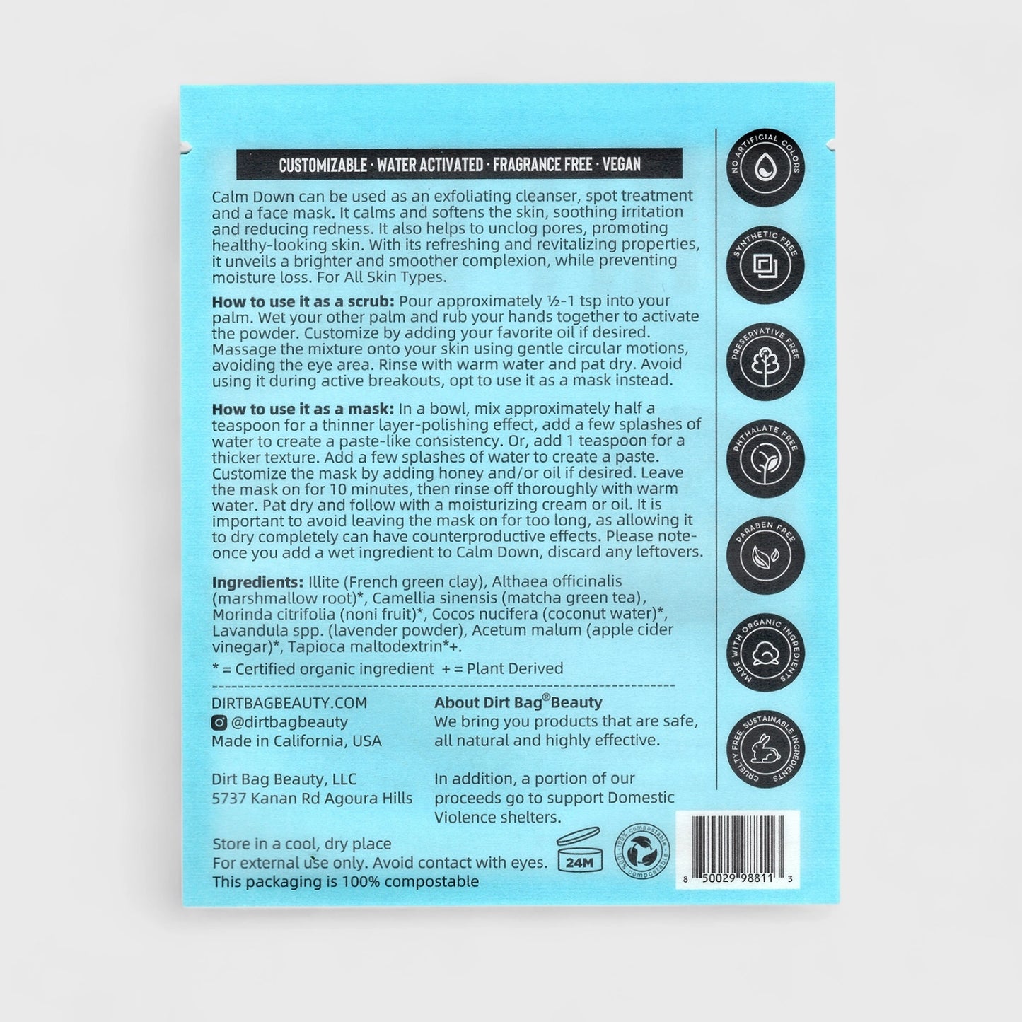 Calm Down - Cleanser & Mask - Soothes & Smooths