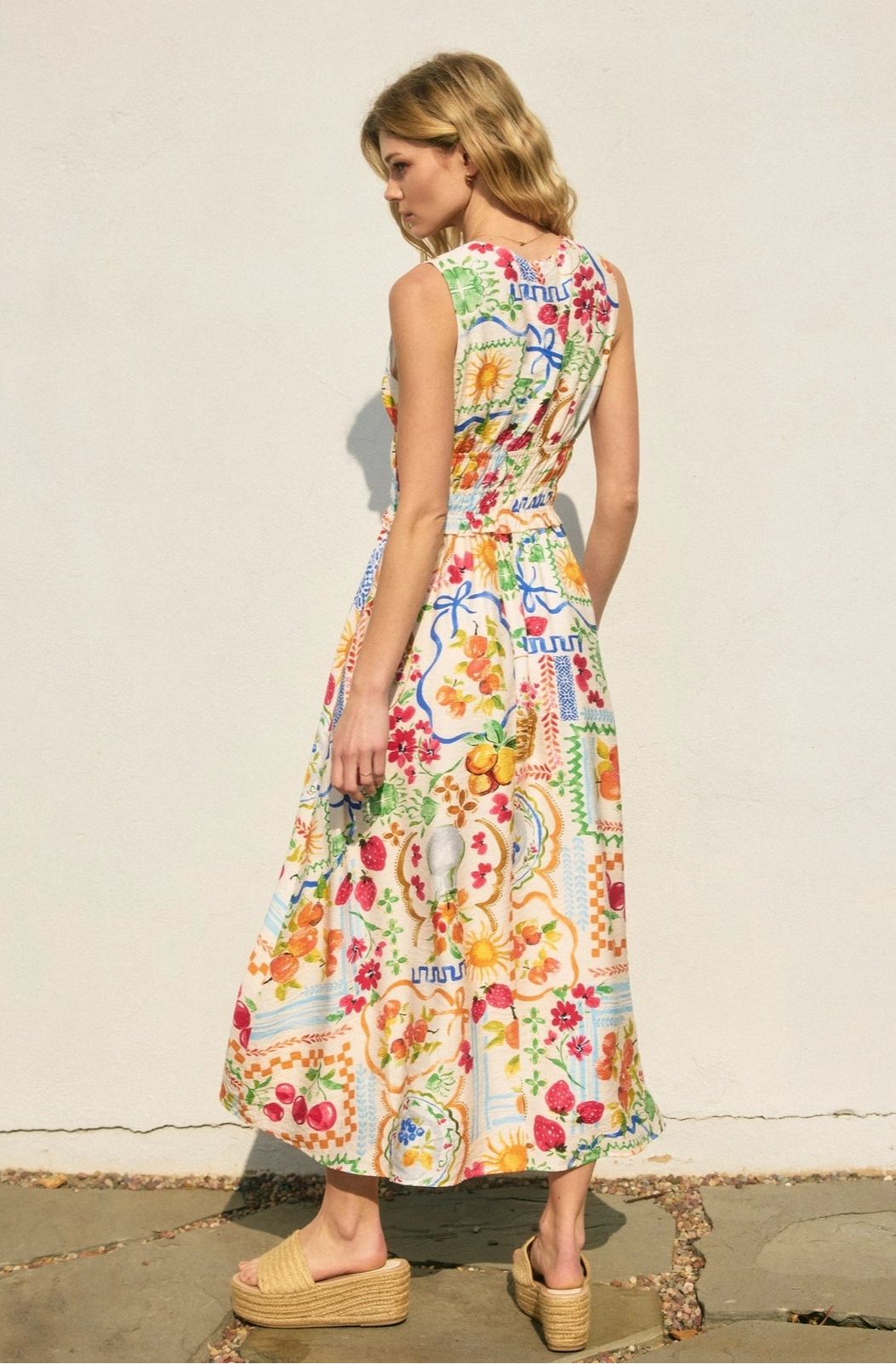 Sweetest Thing Poplin Shirred Waist Midi Dress