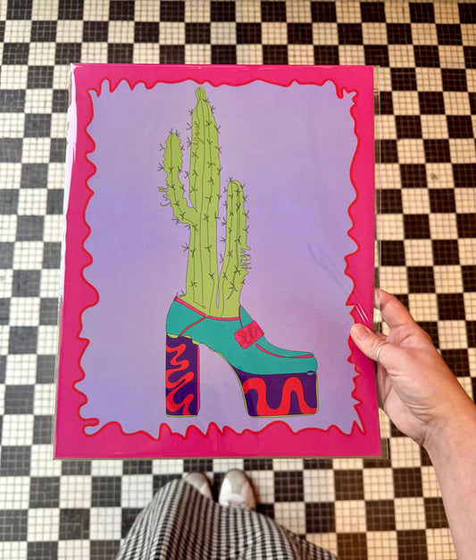 Platforms & Plants Art Print: Loafer & Cactus