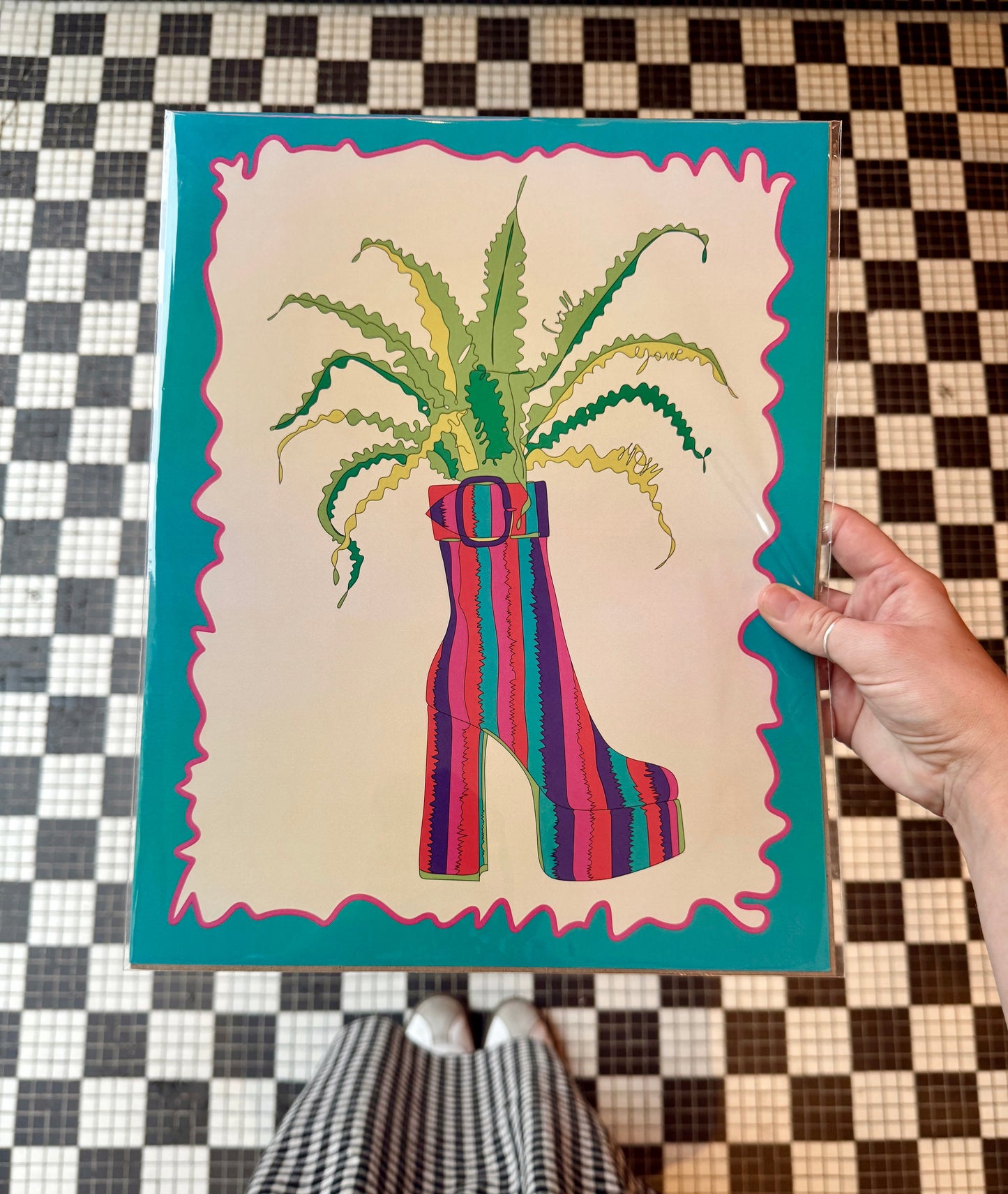 Platforms & Plants Art Print: Boot & Fern