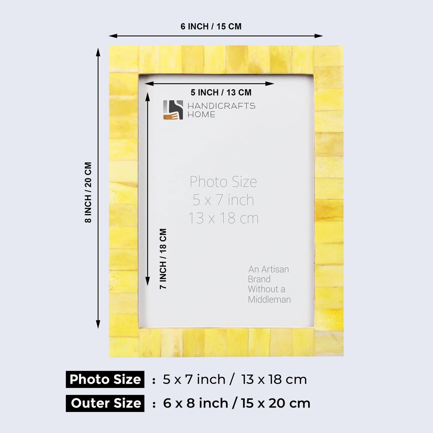 Yellow Bone 5x7" Picture Frame