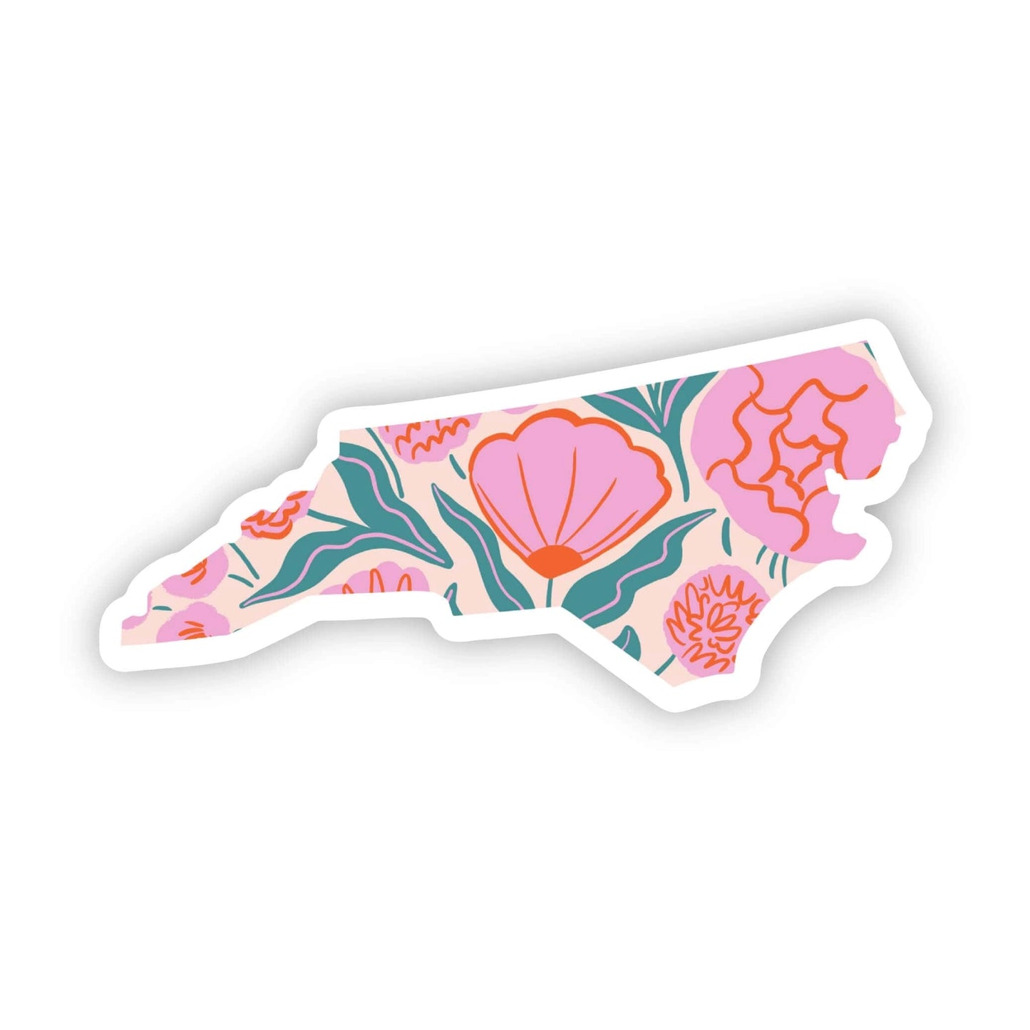 Floral North Carolina Sticker