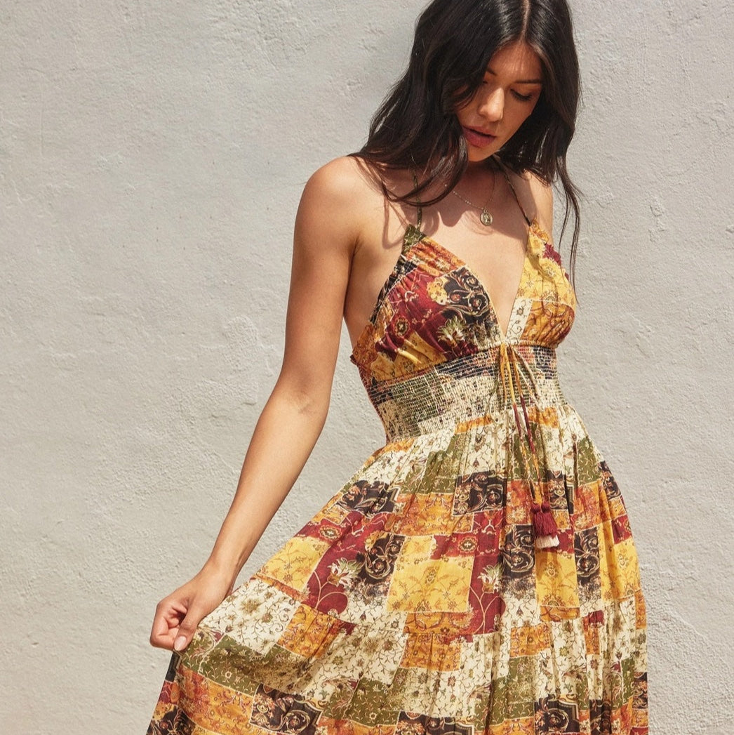 More Is More Halter Open Back Maxi Dress