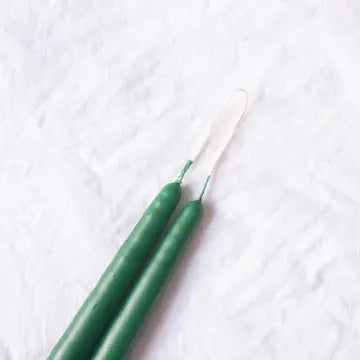 Dark Green Taper Candles