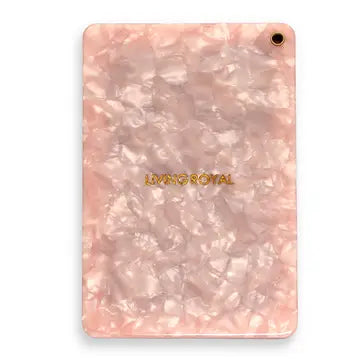 Swing-Hinge Folding Compact Mirror - Queen of Hearts - Pink