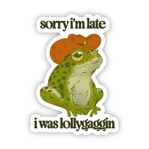 Lollygaggin Cowboy Frog Sticker