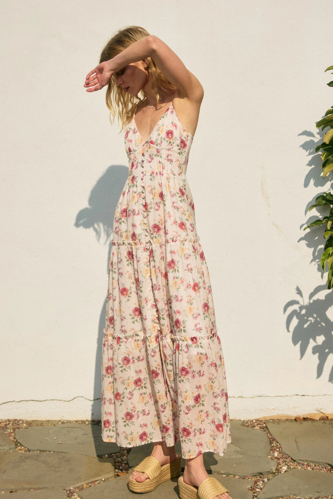 A Kiss Bustier Tiered Maxi Dress