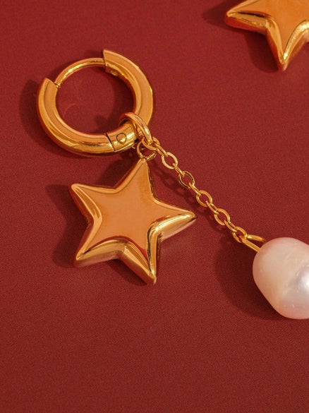 Lauréa Star Pearl Drop Earrings