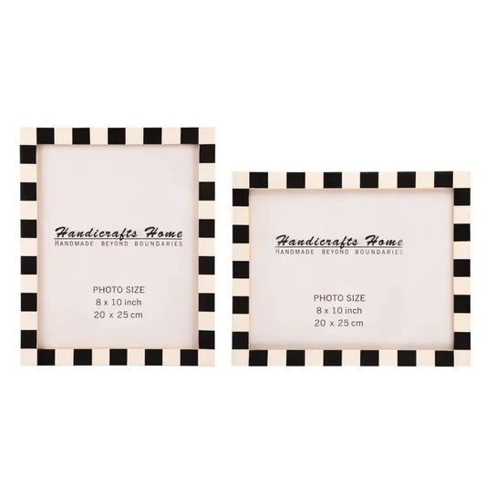 Picture Frame Checked Pattern Black & White 8X10