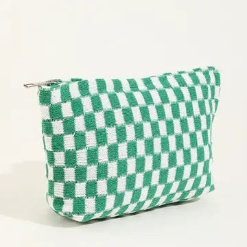 Large Checkered Makeup Bag
