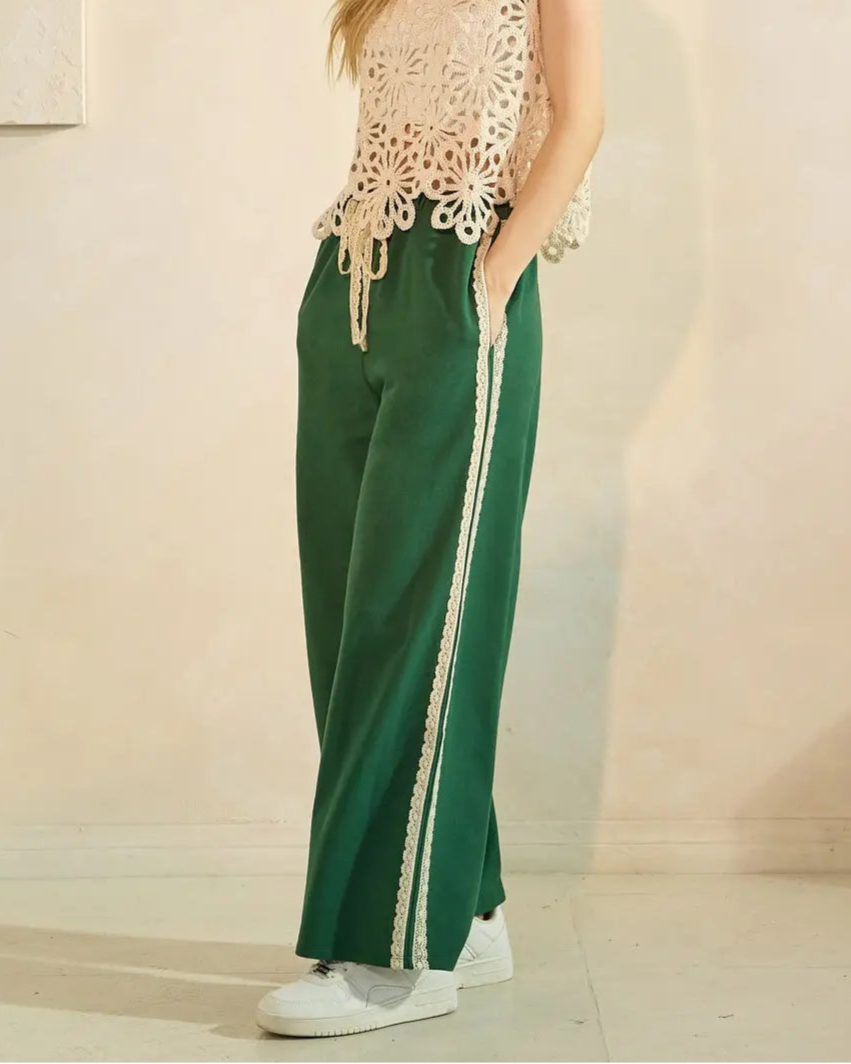 Lace Striped Sweatpants