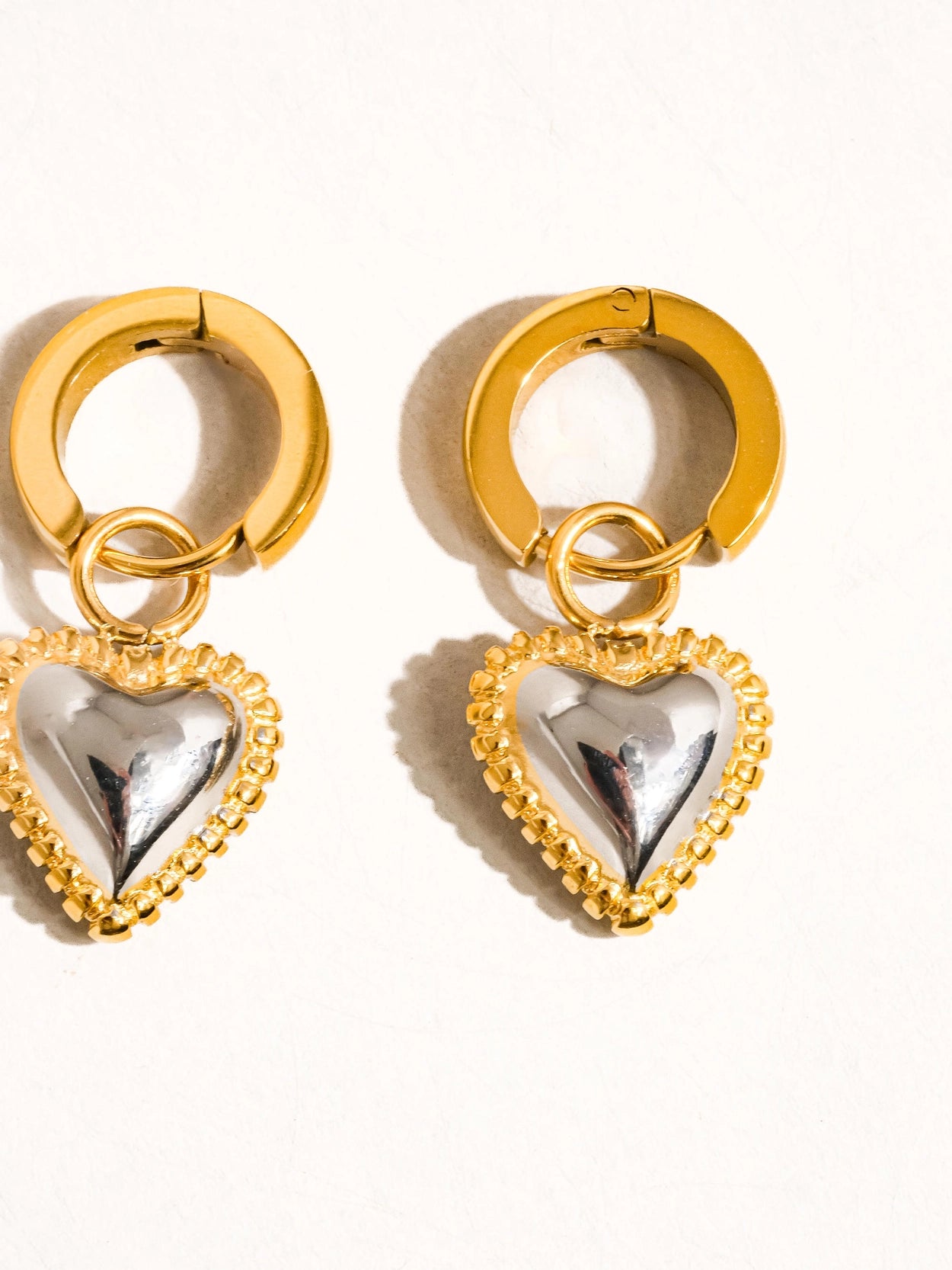 Savon Two Tone Classic Heart Earring