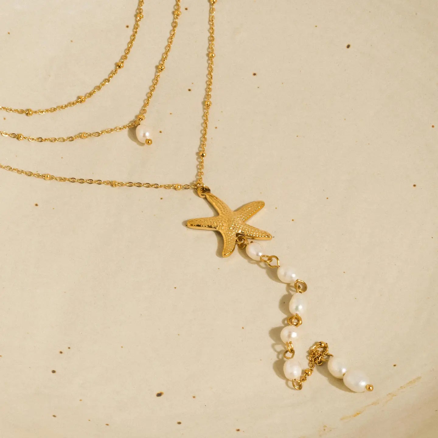 Santorin Star & Pearl Layered Necklace