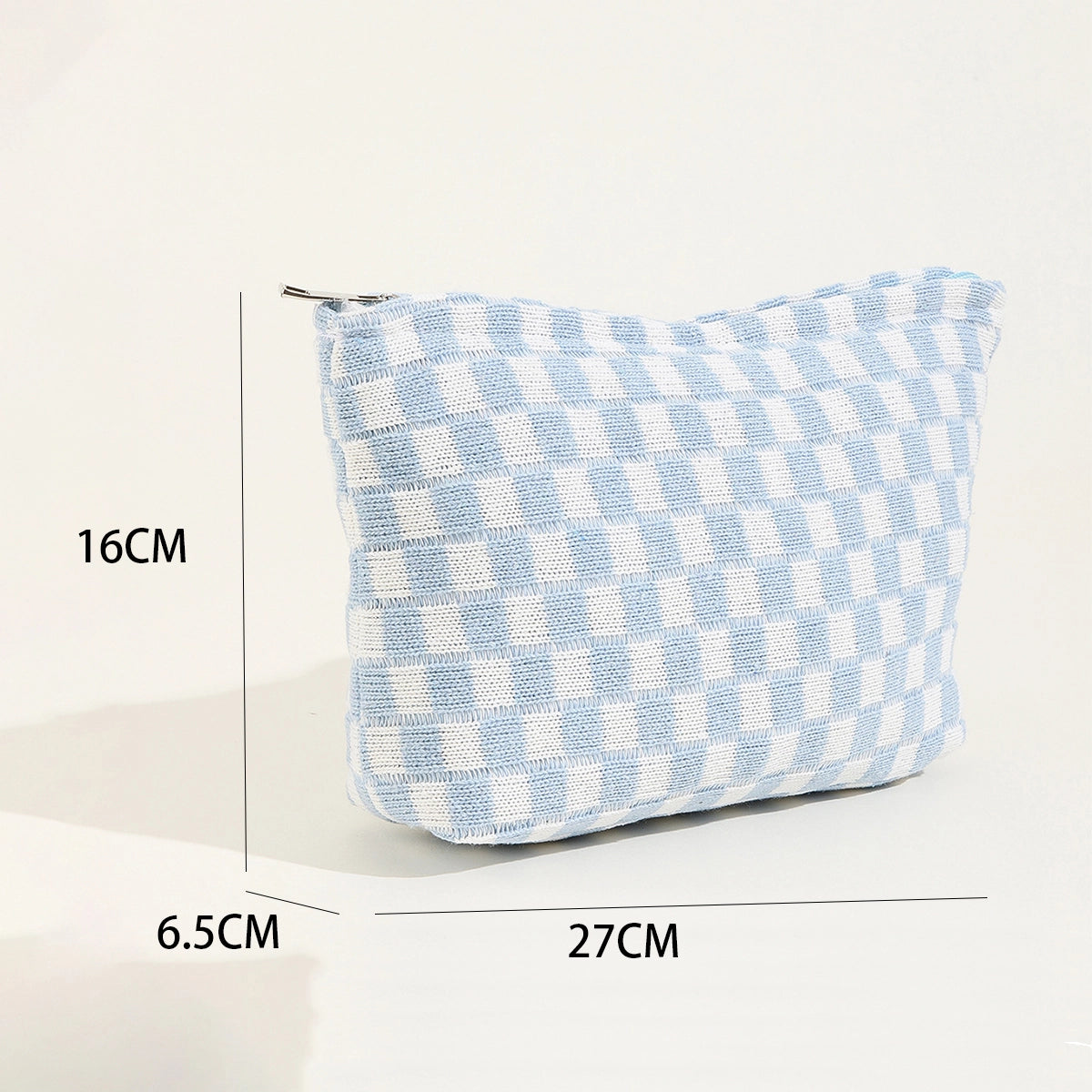 Large Checkered Makeup Bag
