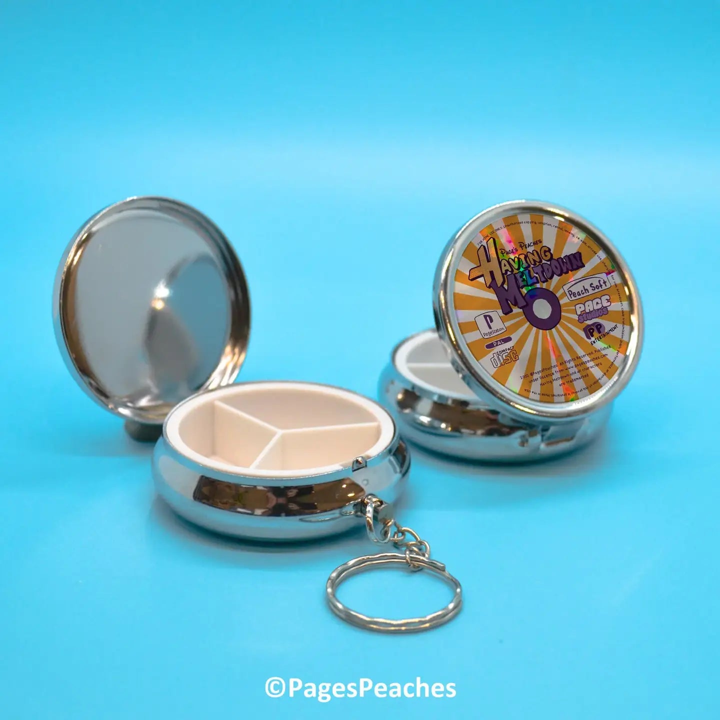 Having Meltdown Pill Case Keychain Travel Med Organizer