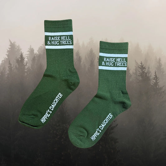 Raise Hell & Hug Trees Socks