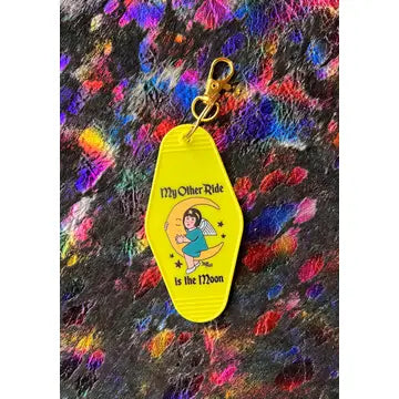 My Other Ride Is the Moon Motel Keychain