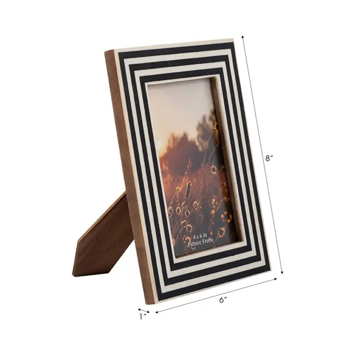 Black Resin Stripe 4x6" Frame