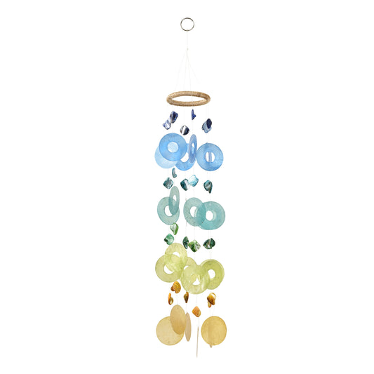 Blue + Green Capiz Wind Chimes