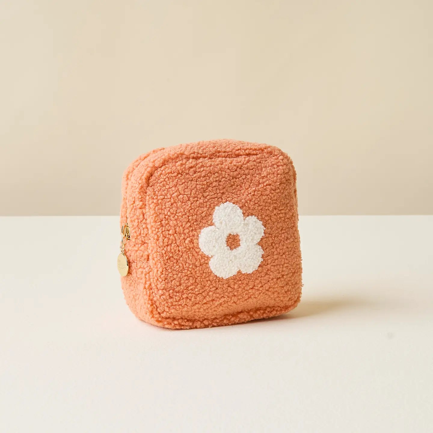 Peach Flower Square Teddy Pouch