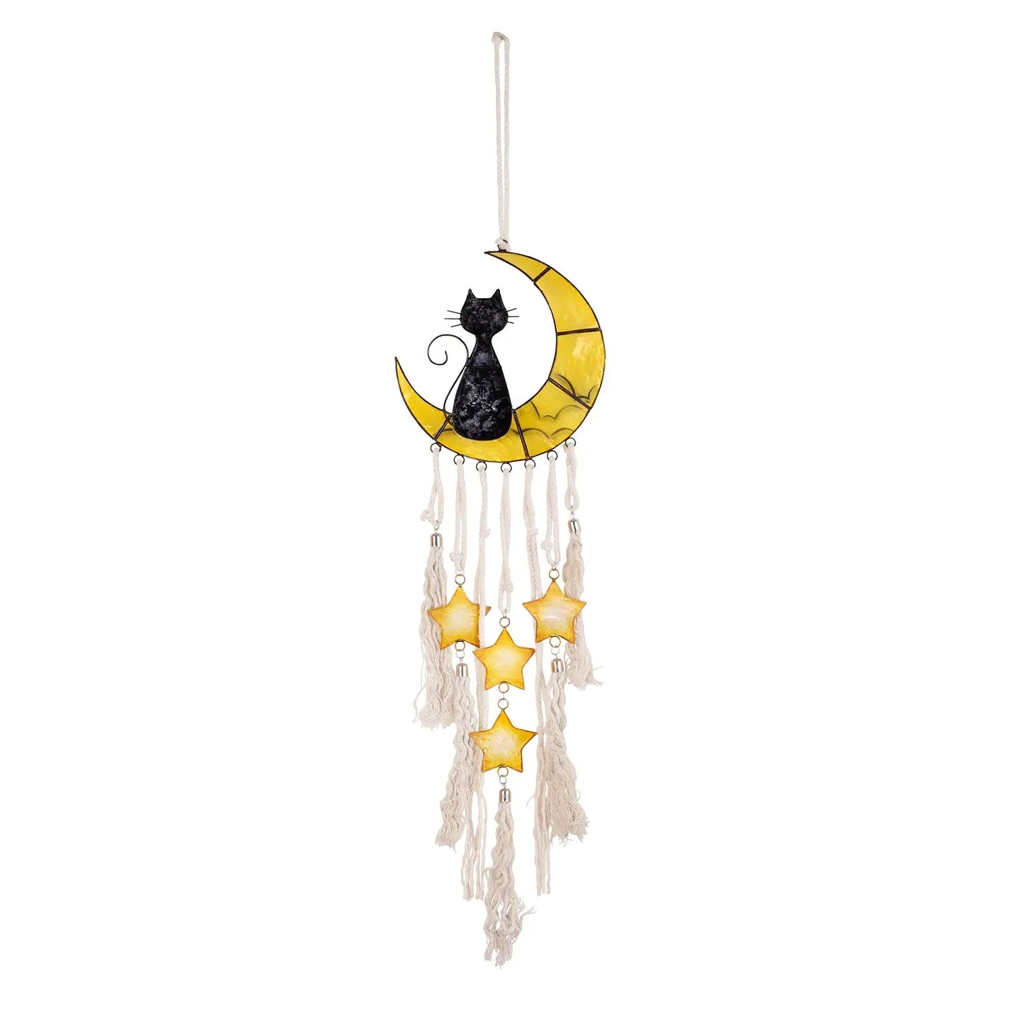 Cat & Yellow Moon Wind Chimes