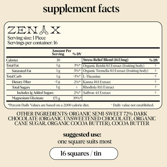 Zen-X - Mushroom Chocolate Supplement For Stress Relief