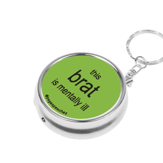 Brat Pill Case Keychain Travel Medication Organizer