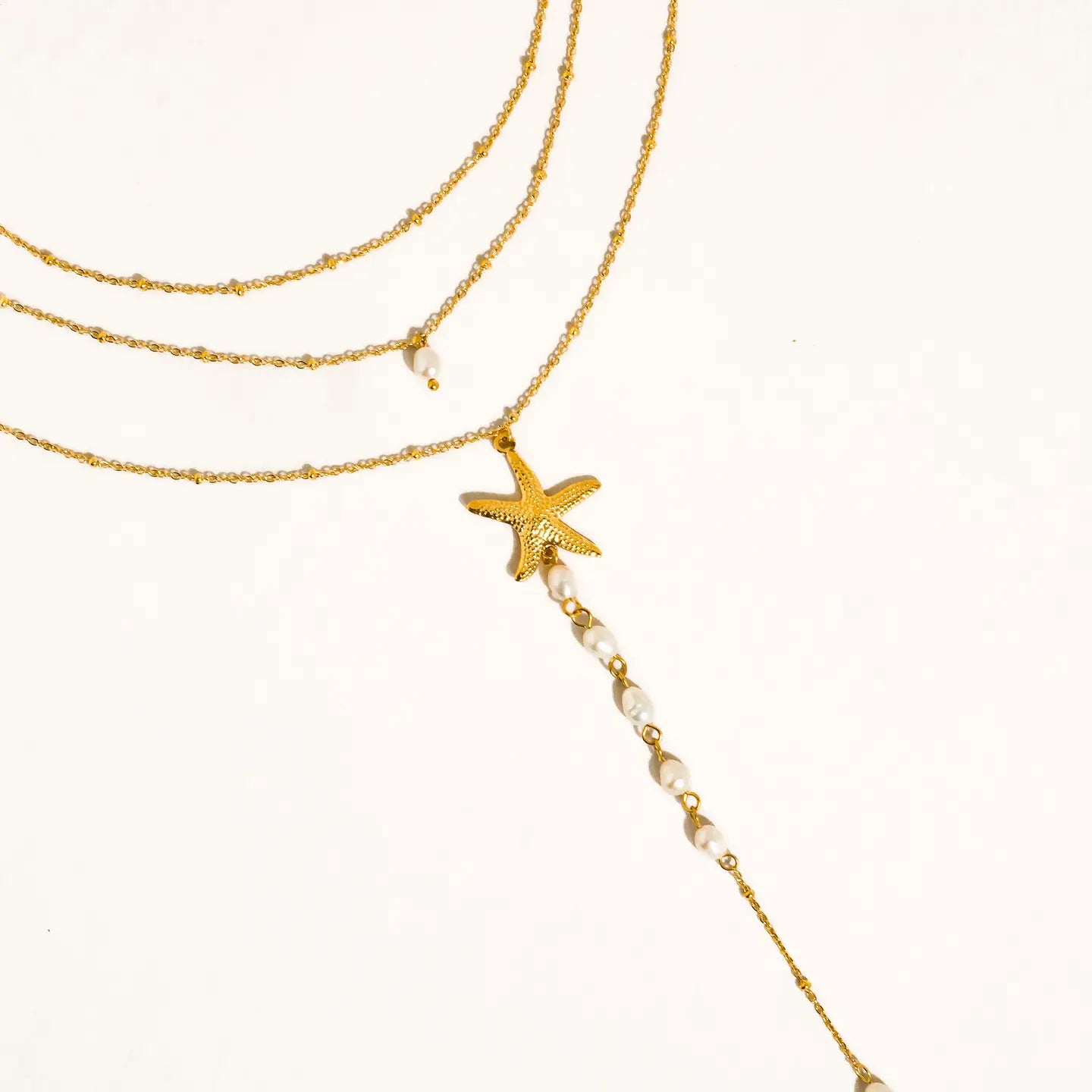 Santorin Star & Pearl Layered Necklace