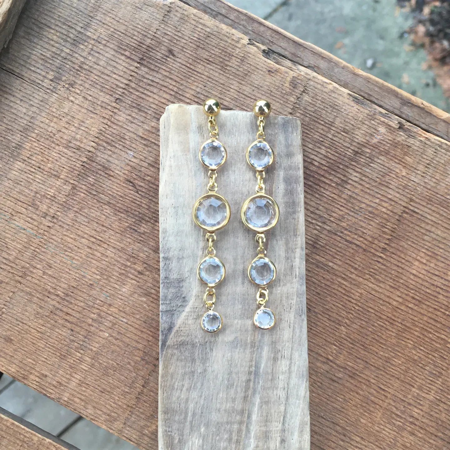 Crystal & Gold Bead Earrings